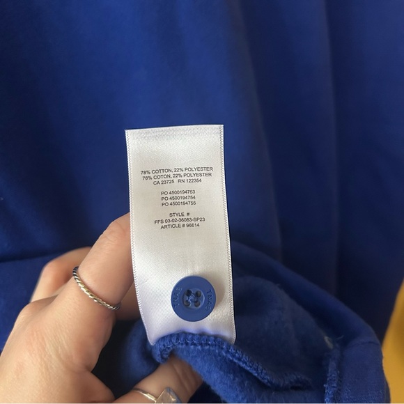 Aritzia TNA Cozy Fleece Boyfriend Fit Shacket Button Up Shirt Pocket Blue Size M - Picture 5 of 5